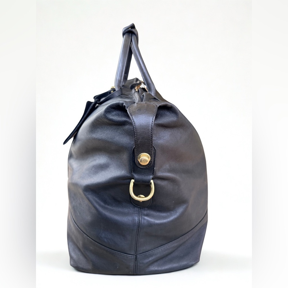 🔥Vintage COACH Black Leather Transatlantic Travel Duffel Bag #0503 - Made in USA - Picture 7 of 16